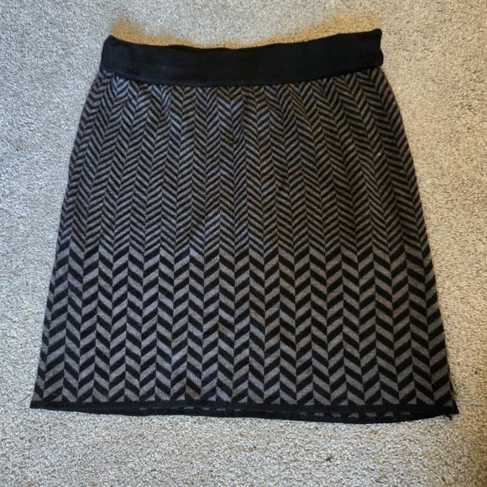 Kenar‎ Size Large Wool Blend Black and Gray Women's Mini Skirt